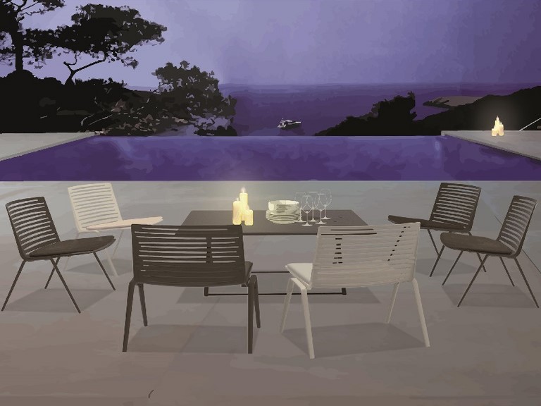 Collezione Zebra Fast in alluminio pressofuso sedie poltrone lounge e tavoli